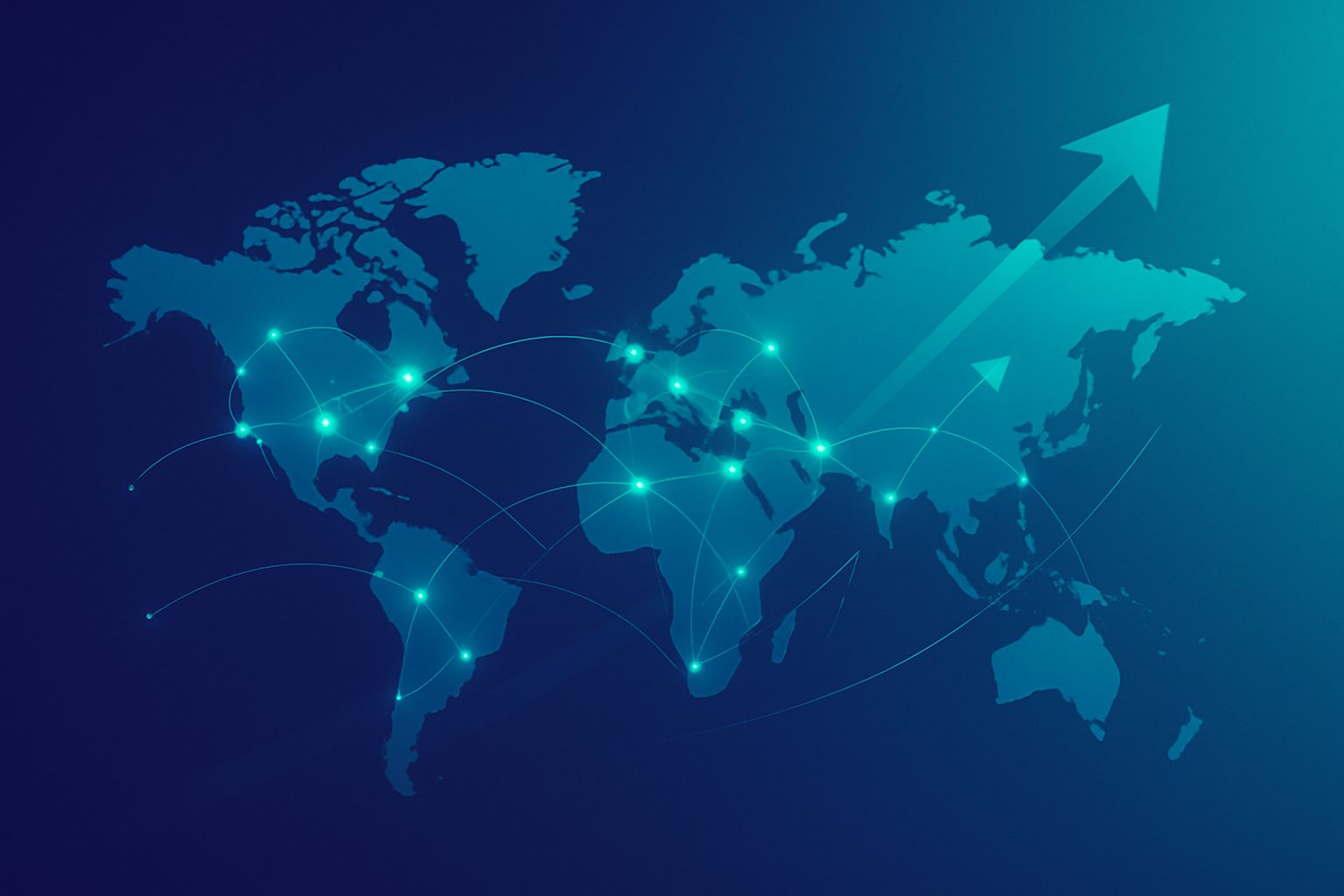 Ascending network node map illustration